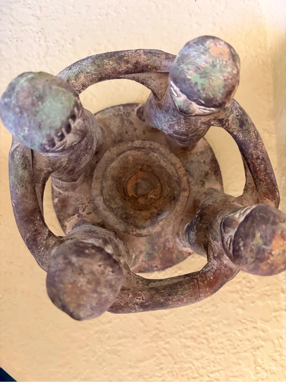 Green Patina Ceramic Circle of Friends Sculpture - Home Art
